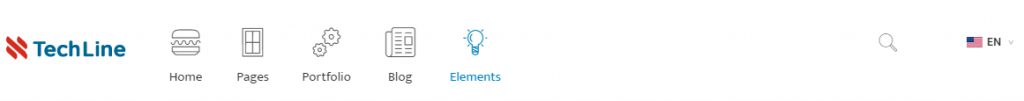 Menu top icons